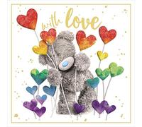 Me to You Bear With Love Rainbow Hearts Card, Mixed,Size:6x6,ALV93039