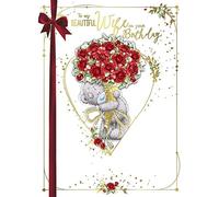 Me To You Beautiful Wife Birthday Bear With Roses Boxed Large Greeting Card