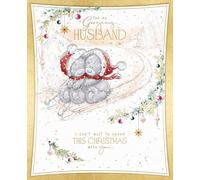 Me To You Boxed Christmas Card For A Wonderful Husband, Tatty Teddy Bears On A Sledge in the Snow 8 X 10 Inches - Official Collection