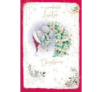 Me To You Christmas Card To A Lovely Auntie, Tatty Teddy On Christmas Tree 6x9ins - Official Collection