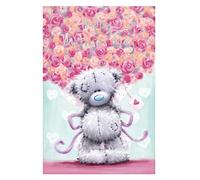 Me to You Cute Mother's Day Card For Mum Softly Drawn Range Tatty Teddy Holding Bouquet Behind Back 6 x 9 inches - Official Collection