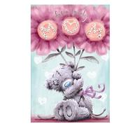 Me to You Cute Mother's Day Card For Mum, Softly Drawn Tatty Teddy Holding Flowers 6 x 9 inches - Official Collection