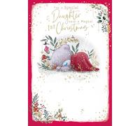 Me To You Cute Tiny Tatty Teddy Christmas Card For Baby Daughter's First Christmas 6x9ins - Official Collection