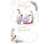 Me To You Cute Tiny Tatty Teddy Christmas Card For Baby Girl's First Christmas 5x8ins- Official Collection