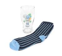 Me to You Father's Day 'Dad You're the Best' beer glass and socks gift set, Multicolour, One Size Tall