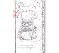 Me to You Handmade On Our Wedding Day Card Tatty Teddy Bears On A Swing - Official Collection