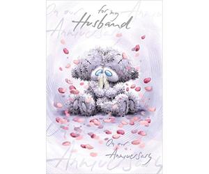 Me to You Softly Drawn On Our Anniversary Card, White, 22 x 15 x 1 cm, 6x9 inch