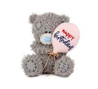 Me to You Tatty Teddy 10cm Happy Birthday Bear Holding Balloon - Official Collection, Grey