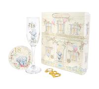 Me to You Tatty Teddy 18th Birthday Gift Set Includes Champagne Glass, Coaster & Keyring Bottle Opener in Luxury Gift Box - Signature Collection