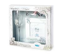Me to You Tatty Teddy 18th Birthday Photo Frame, Champagne Flute & Silver Key Champagne