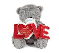 Me To You Tatty Teddy 27cm Large Bear With 'Love' Banner - Official Valentine's Day Collection, Grey