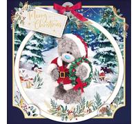 Me to You Tatty Teddy 3D Christmas Card With Keepsake Bauble-Style Plaque, Tatty Teddy in Santa Suit 6x6ins - Official Collection