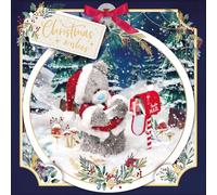 Me To You Tatty Teddy 3D Christmas Card With Keepsake Bauble-Style Plaque, Tatty Teddy With Mail 6x6ins - Official Collection