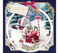 Me to You Tatty Teddy 3D Christmas Card With Keepsake Bauble-Style Plaque, Tatty Teddy With Santa's Sack 6x6ins - Official Collection