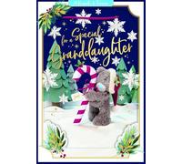 Me To You Tatty Teddy 3D Christmas Keepsake Card For A Special Granddaughter, Tatty Teddy Bear With Candy Cane 15.2 x 22.8 cm - Official Collection