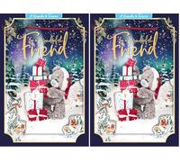 Me to You Tatty Teddy 3D Christmas Keepsake Card For A Wonderful Friend 6x9ins - Official Collection (Pack of 2)
