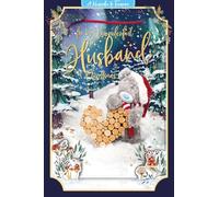 Me to You Tatty Teddy 3D Christmas Keepsake Card For Wonderful Husband, Tatty Teddy With Logpile 6x9ins - Official Collection