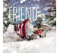 Me To You Tatty Teddy 3D Holographic Card - Fantastic Friend Christmas Card