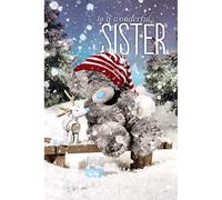 Me To You Tatty Teddy 3D Holographic Card - Wonderful Sister Christmas Card