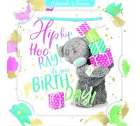 Me To You Tatty Teddy 3D Luxury Keepsake Birthday Card, Hip Hip Hooray 6 x 6 - Official Collection