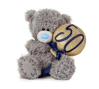 Me to You Tatty Teddy 50th Birthday Bear Holding a 50 Balloon - Official Collection, Grey