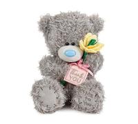 Me to You Tatty Teddy 'Thank You' Plush Bear On Gift Plinth 15cm High - Official Collection, Grey