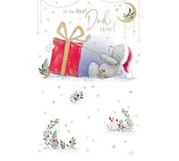 Me To You Tatty Teddy Best Dad Ever Christmas Card, Tatty Teddy With Wrapped Gift 6x9ins - Official Collection