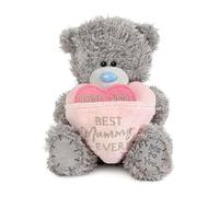 Me to You Tatty Teddy 'Best Mummy' Plush Bear Age 3+ On Gift Plinth 15cm High - Official Mother's Day Collection, Blue,grey,pink