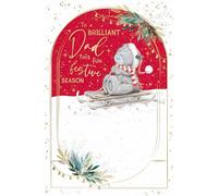 Me To You Tatty Teddy Brilliant Dad Christmas Card, Tatty Teddy on Sledge 6x9ins - Official Collection