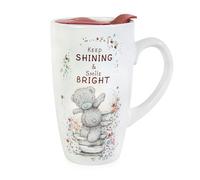 Me to You Tatty Teddy Ceramic Travel Mug with Inspirational Quote - Keep Shining & Smile Bright, Light Neutral