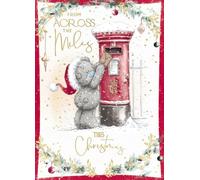 Me To You Tatty Teddy Christmas Card Across The Miles, With Tatty Teddy Bear Posting Letter In Post Box 12.2 x 17 cm - Official Collection