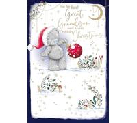 Me To You Tatty Teddy Christmas Card For Great Grandson, Tatty Teddy With Bauble 5x8ins - Official Collection