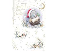 Me To You Tatty Teddy Christmas Card For Great Nan, Tatty Teddy Dressed As Christmas Pudding 5x8ins - Official Collection