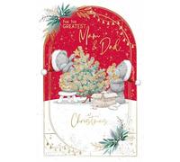 Me To You Tatty Teddy Christmas Card For Mam And Dad 6x9ins - Official Collection