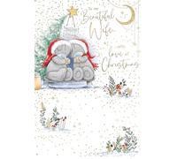 Me To You Tatty Teddy Christmas Card For My Beautiful Wife 6x9ins - Official Collection