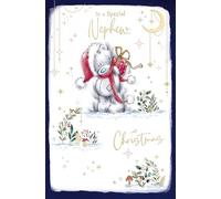 Me To You Tatty Teddy Christmas Card For Special Nephew, Tatty Teddy With Gift 5x8ins - Official Sketchbook Collection
