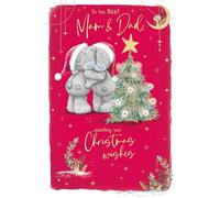 Me To You Tatty Teddy Christmas Card For The Best Mam And Dad, With Illustrated Paper Insert 6x9ins - Official Collection