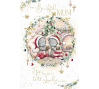 Me To You Tatty Teddy Christmas Card To A Beautiful Mum, Tatty Teddy Bears Sat With Hot Chocolate 15.2 x 22.8 cm - Official Collection