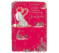 Me To You Tatty Teddy Christmas Card To A Fabulous Sister 5x7ins - Official Collection