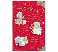 Me To You Tatty Teddy Christmas Card To My Brilliant Boyfriend Bear Wrapping Gift 6x9ins - Official Collection