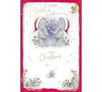 Me To You Tatty Teddy Christmas Card To Sister And Brother-In-Law, Tatty Teddy Bears With Candy Canes 6x9ins - Official Collection