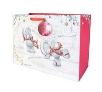 Me To You Tatty Teddy Christmas Extra- Large Jumbo Size Gift Bag, With Large Bauble Gift Tag, Featuring Tatty Teddy Bears Ice Skating In The Snow 45.7 x 33 cm - Official Collection