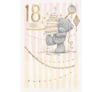 Me to You Tatty Teddy Cute 18th Birthday Card, Bear With Cake - Official Collection 15cm x 23cm