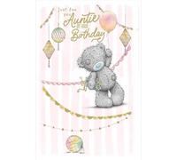 Me to You Tatty Teddy Cute Birthday Card For Auntie, Bear Holding Balloon - Official Collection