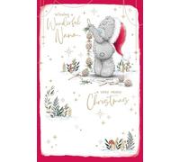 Me To You Tatty Teddy Cute Christmas Card For Wonderful Nana 5x8ins - Official Collection