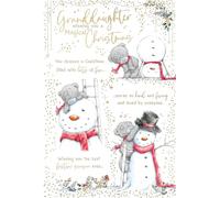 Me To You Tatty Teddy Cute Christmas Card For Your Granddaughter With Paper Insert 6x9ins - Official Collection