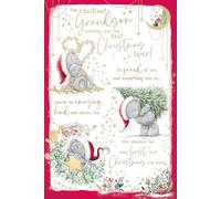 Me To You Tatty Teddy Cute Christmas Card For Your Grandson With Illustrated Paper Insert 6x9ins - Official Collection