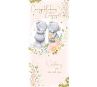 Me to You Tatty Teddy Cute Engagement Card With Gold Foil Detail 4x8 inches - Official Collection
