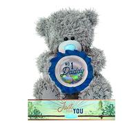 ME TO YOU Tatty Teddy Father's Day Bear Holding 'No.1 Daddy' Rosette - Official Collection FP701019, Grey, Blue, Navy Blue