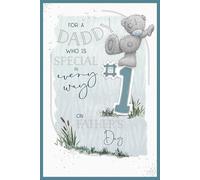 Me to You Tatty Teddy For A Special Daddy Father's Day Card, Tatty Teddy Balancing On A Number One Sign, 6 x 9 Inches - Official Collection